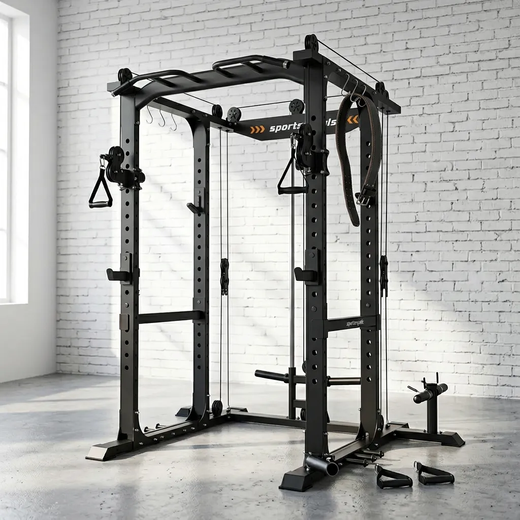 Athletes training in a dark gym